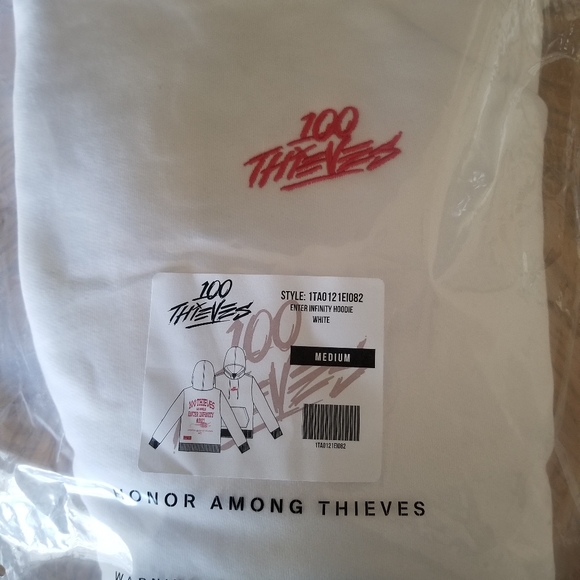 NWT 100 Thieves White Infinity Hoodie - Picture 3 of 3
